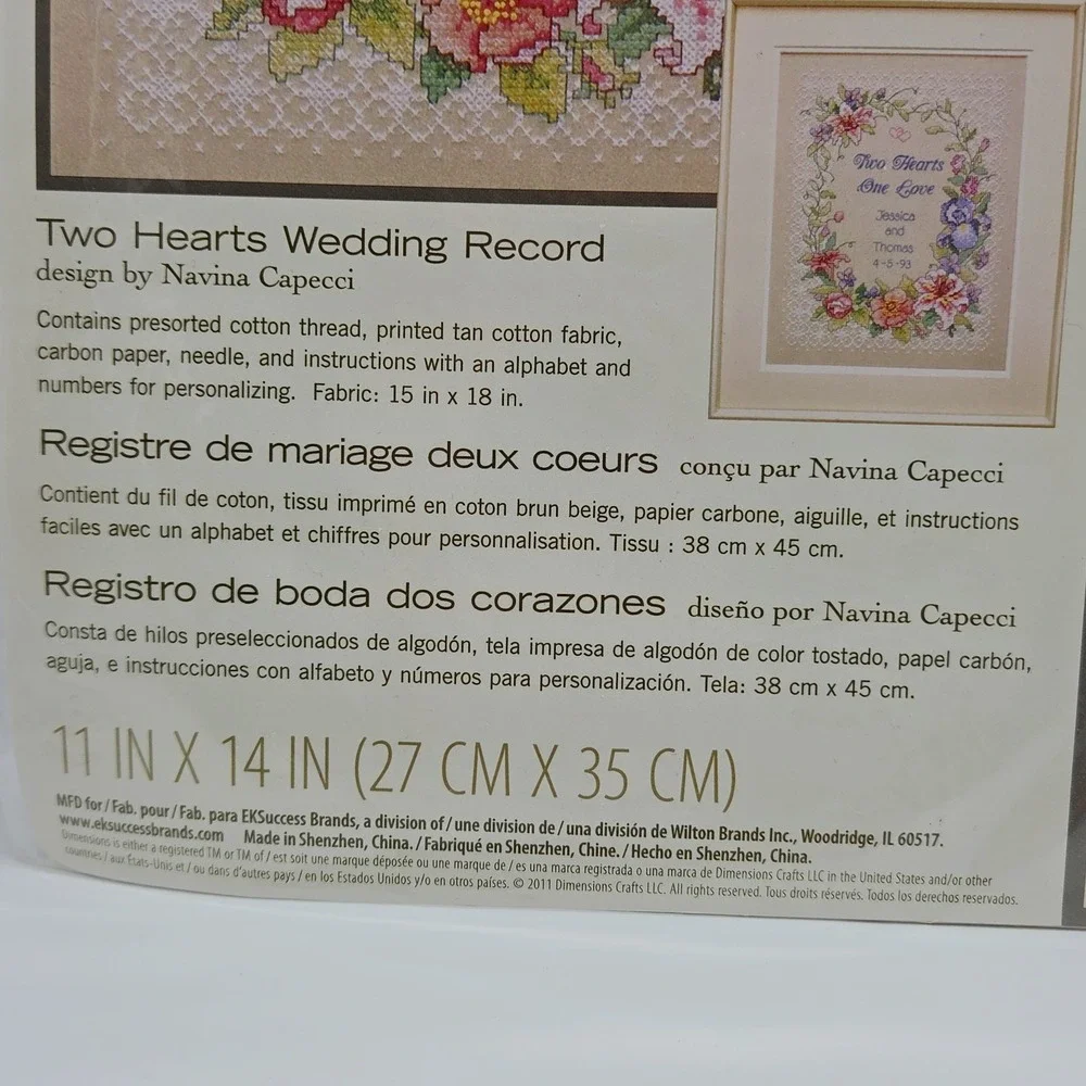 Dimensions Cross Stitch Kits Flowery Verse 3122 Two Hearts Embrace Wedding 73806